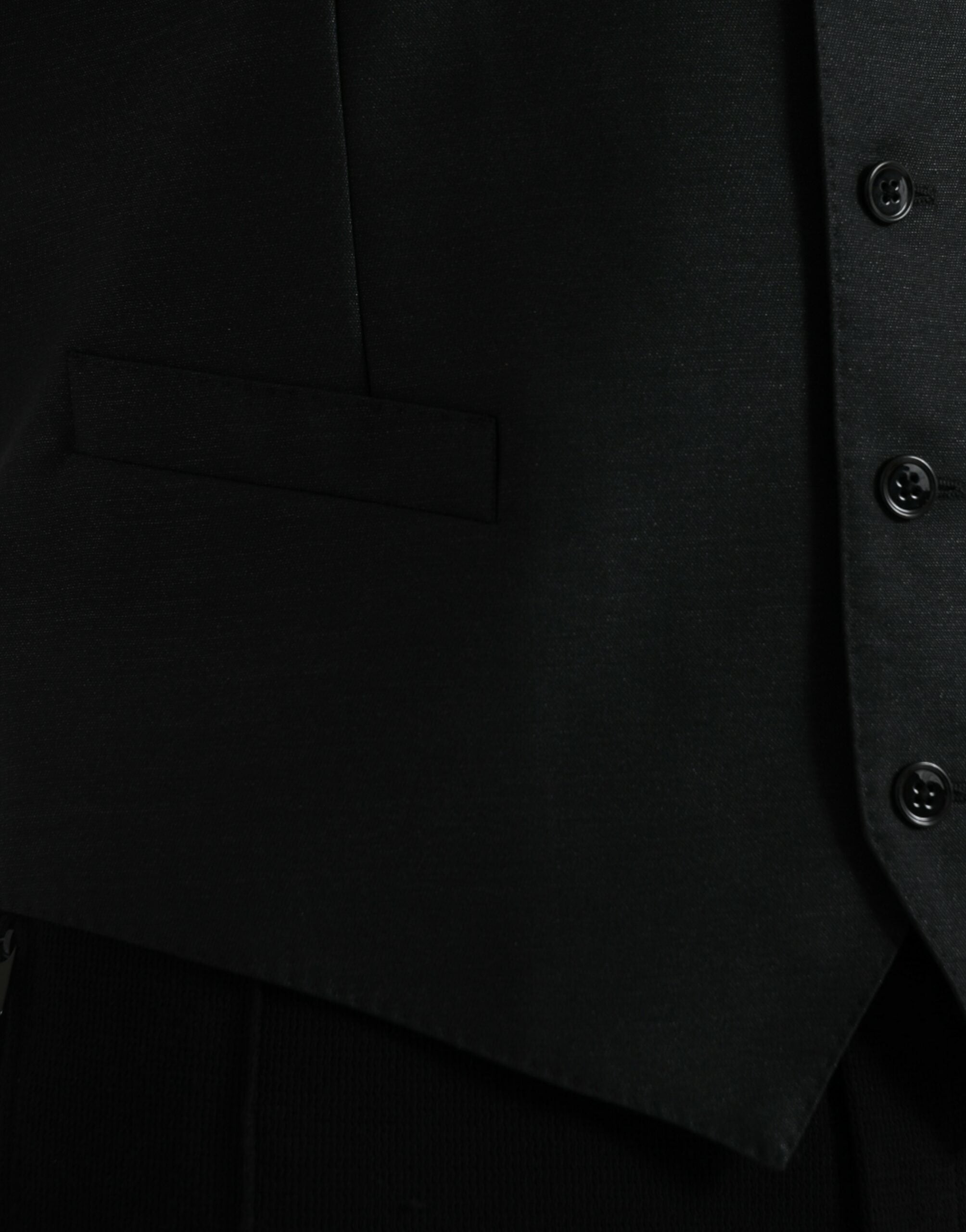 Dolce & Gabbana Schwarze Wollweste Kleid Formelle Weste