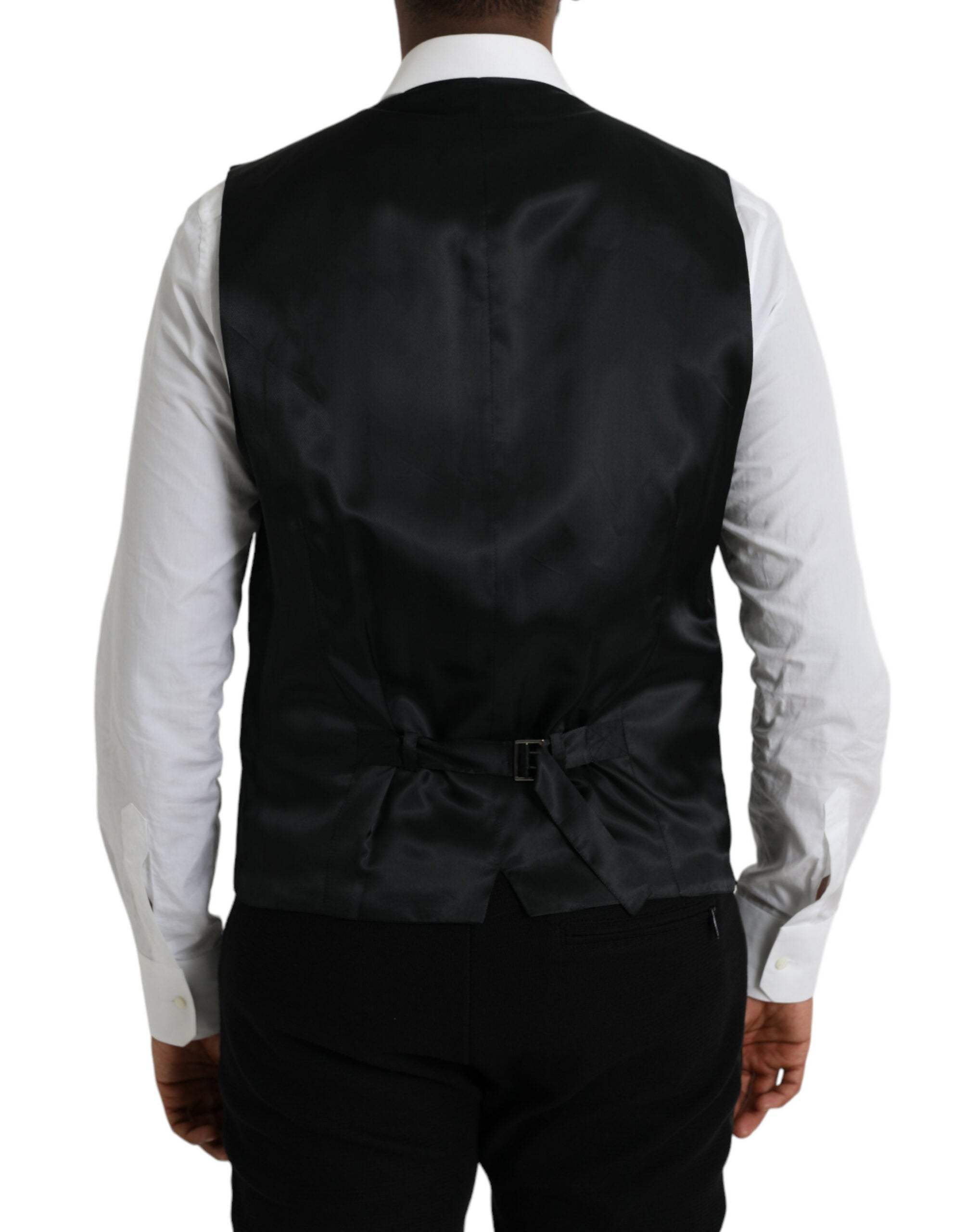 Dolce & Gabbana Schwarze Wollweste Kleid Formelle Weste