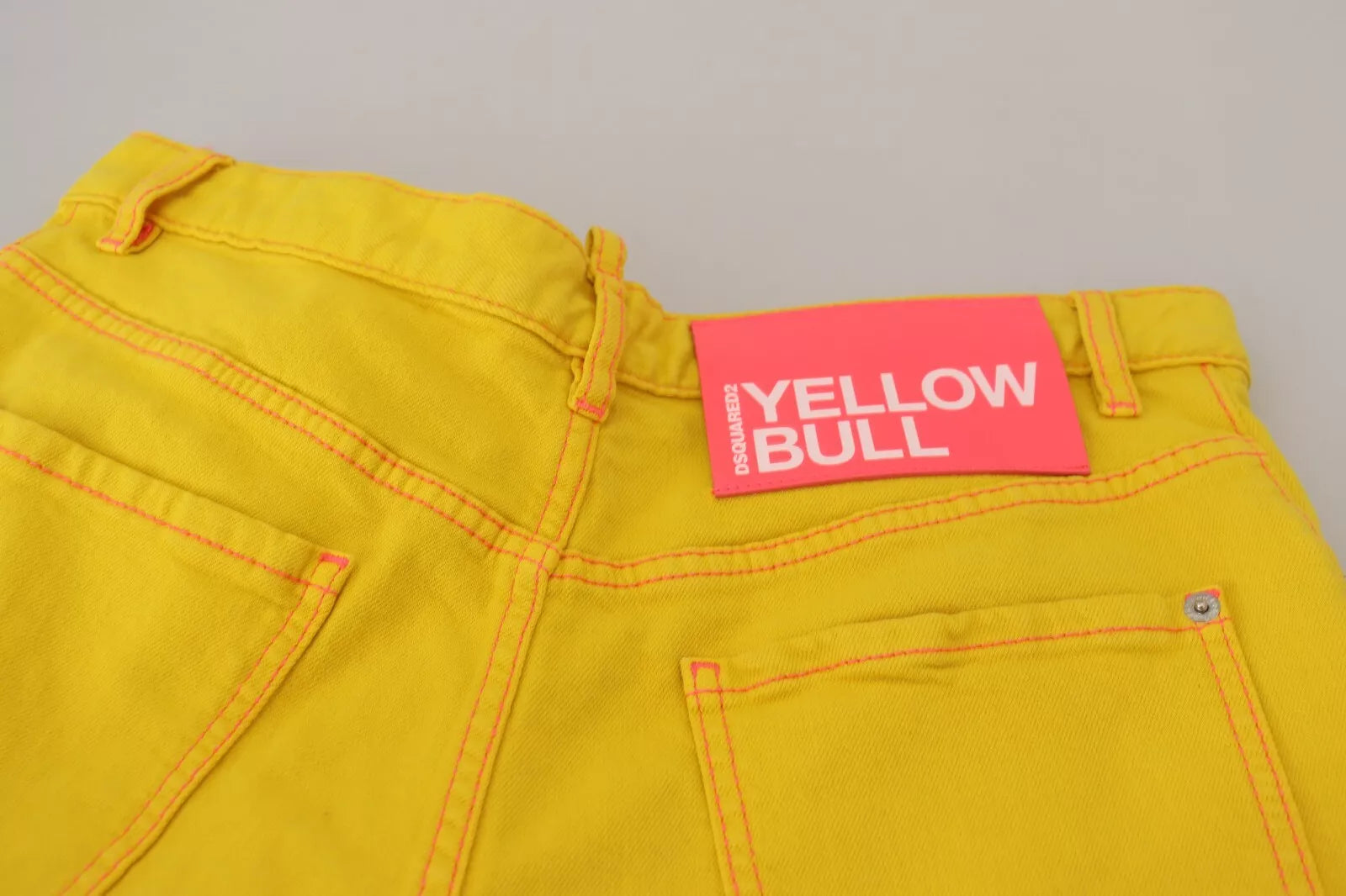 Dsquared² Gelb Baumwolle Hohe Taille Baggy Frauen Hotpants Shorts