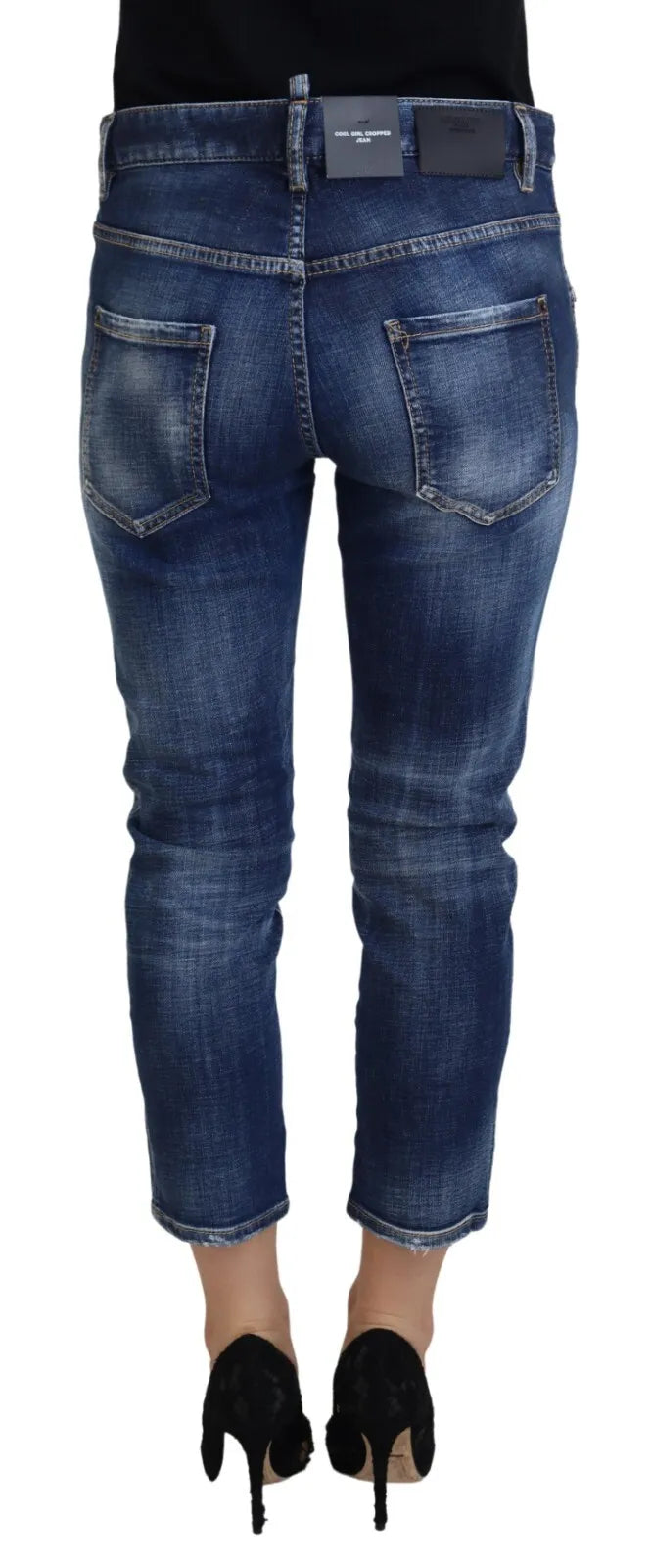 Dsquared² Blaue Baumwolle Mid Waist Cropped Denim Jeans Cool Girl