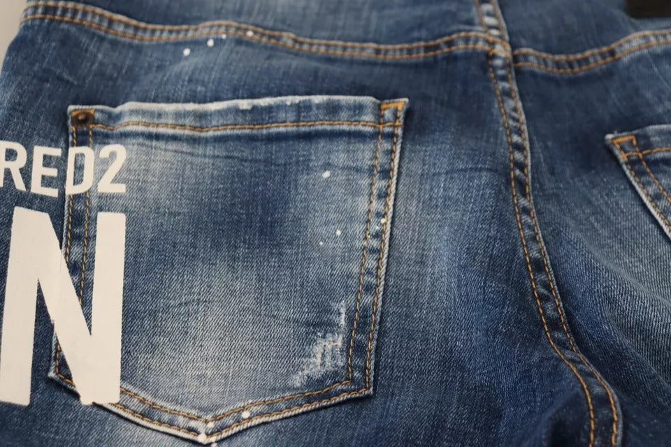 Dsquared² Blaue Icon Low Waist Cropped Cool Girl Denim Jeans