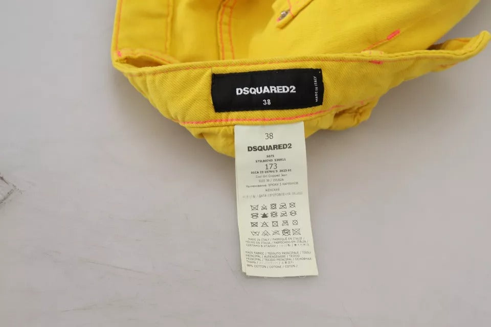 Dsquared² Gelbe Baumwolljeans mit niedriger Taille aus Denim Cool Girl Jeans