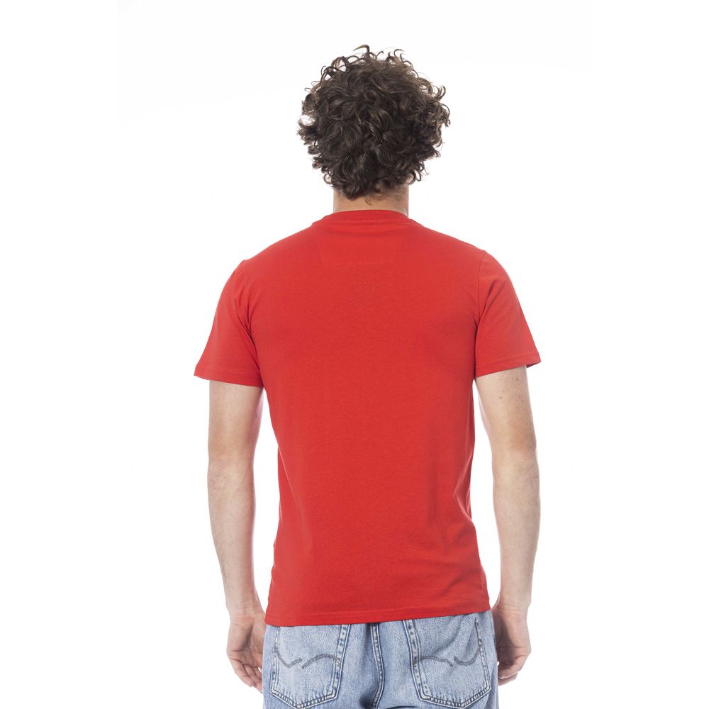 Cavalli Class Rotes Baumwolle Männer T-Shirt