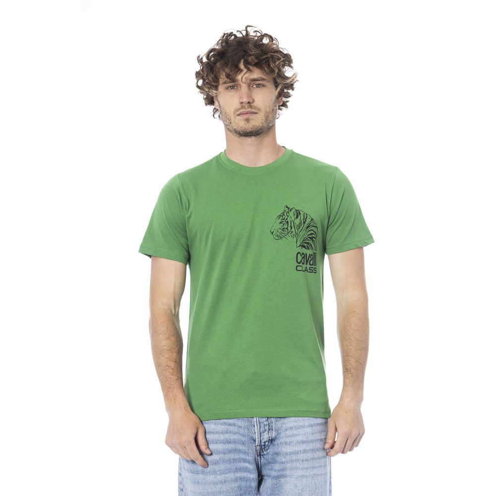 Cavalli Class Grünes Baumwolle Männer T-Shirt
