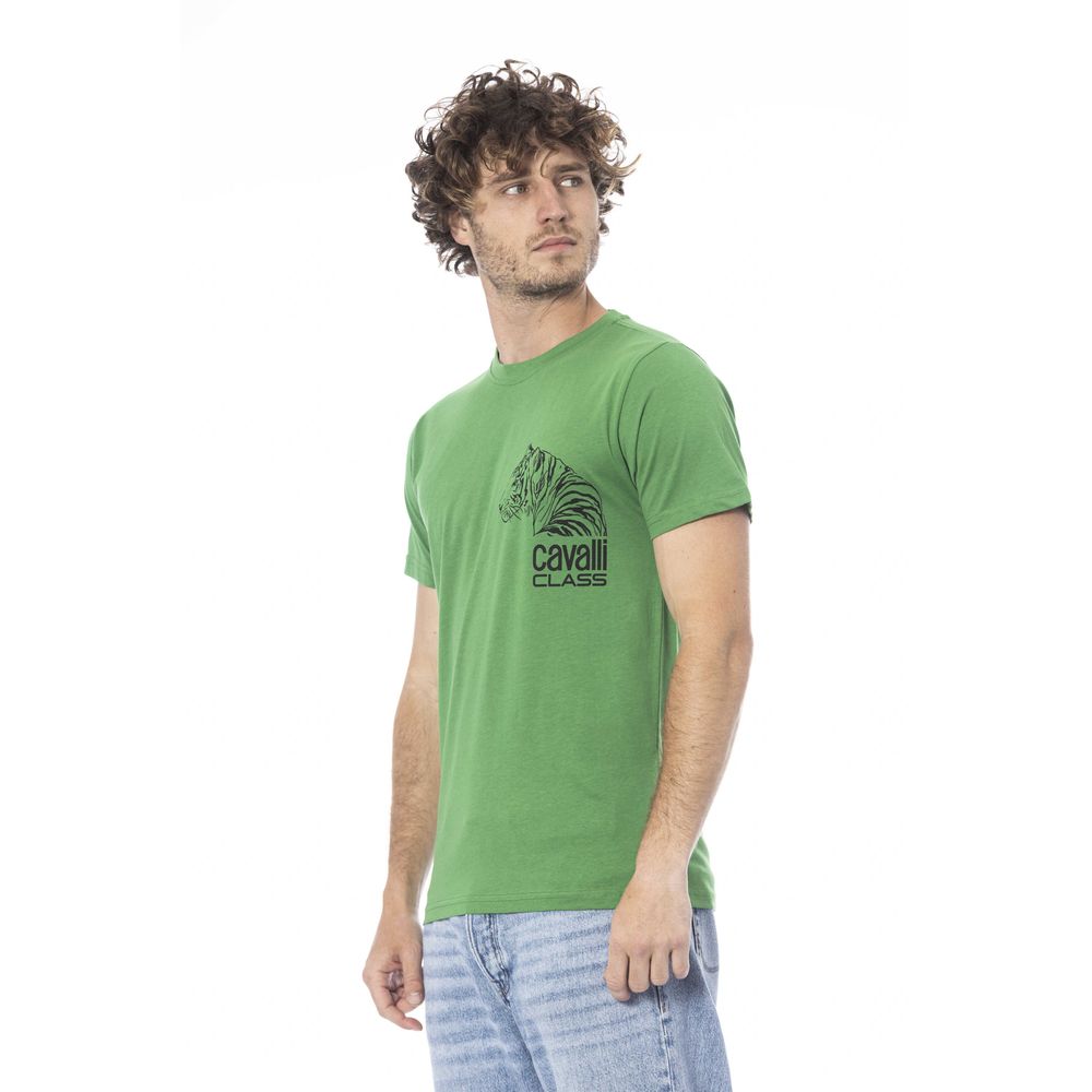Cavalli Class Grünes Baumwolle Männer T-Shirt