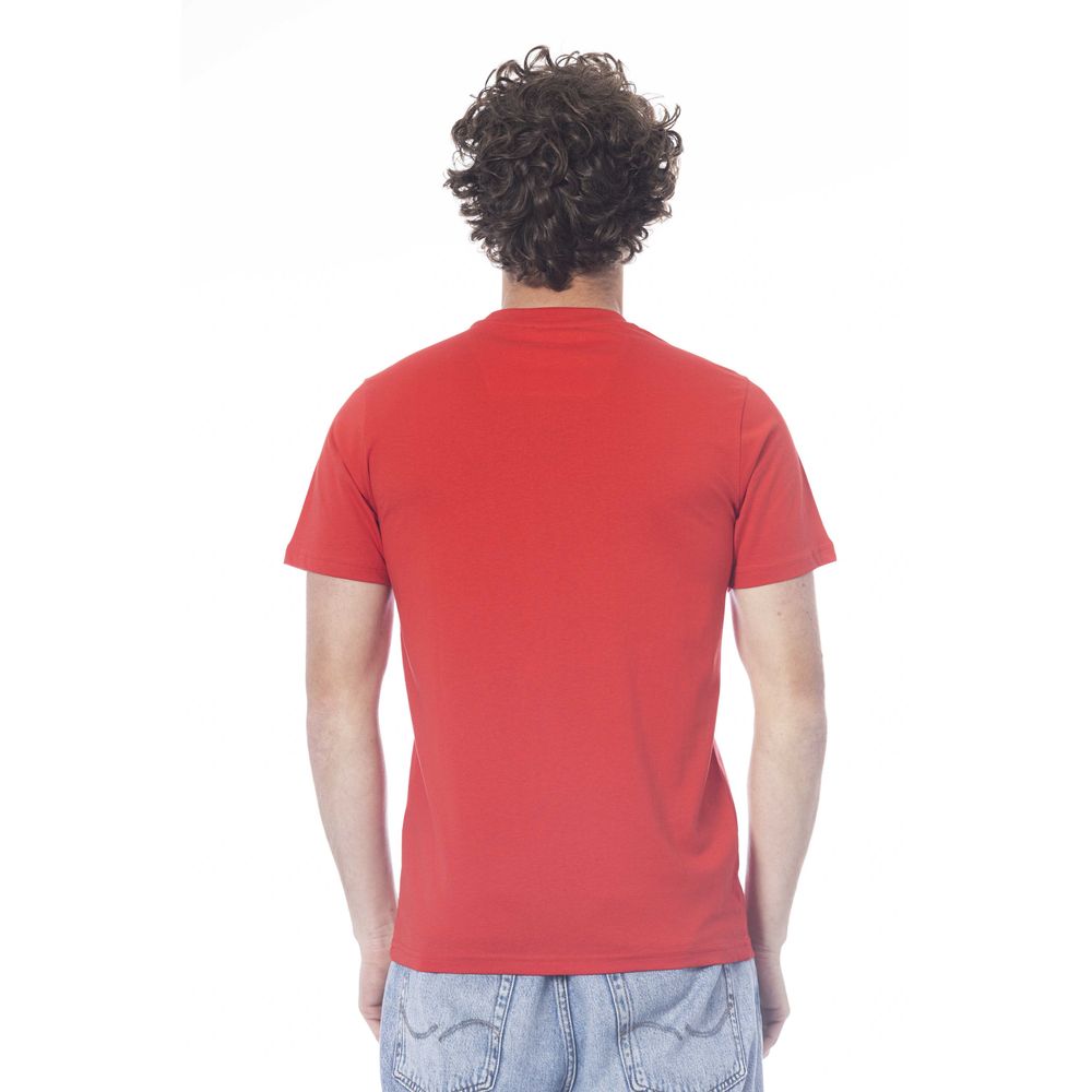 Cavalli Class Rotes Baumwolle Männer T-Shirt