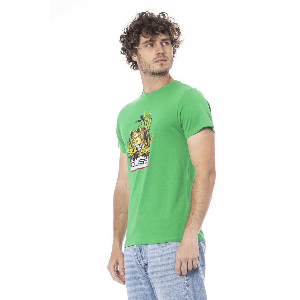 Cavalli Class Grünes Baumwolle Männer T-Shirt