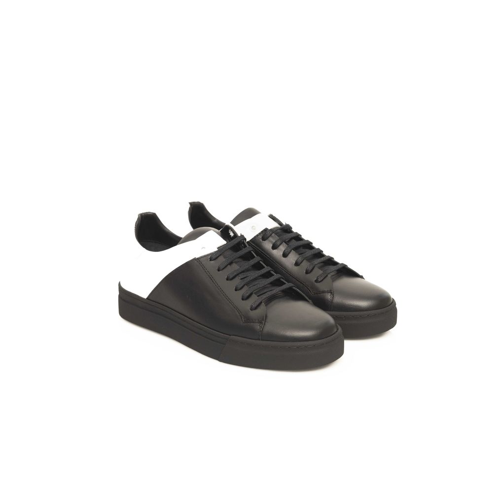 Cerruti 1881 Schwarzes Rindsleder Herren Sneaker