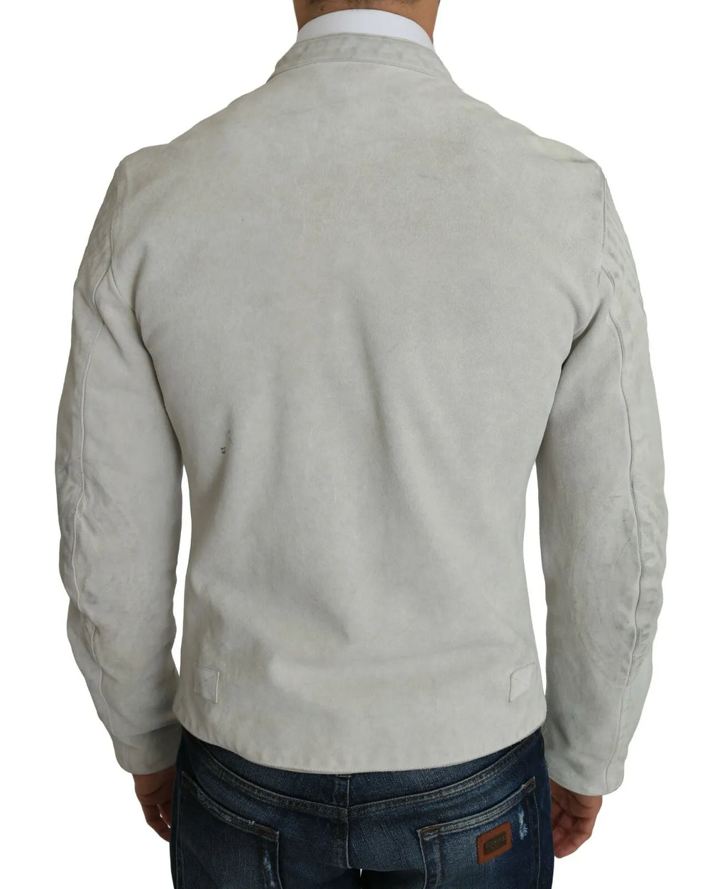 Dolce & Gabbana Weiße Biker-Motorradjacke aus Leder