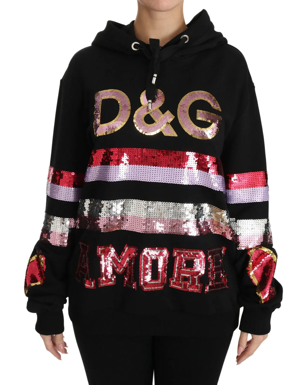 Dolce & Gabbana DG Pailletten Pullover mit Kapuze