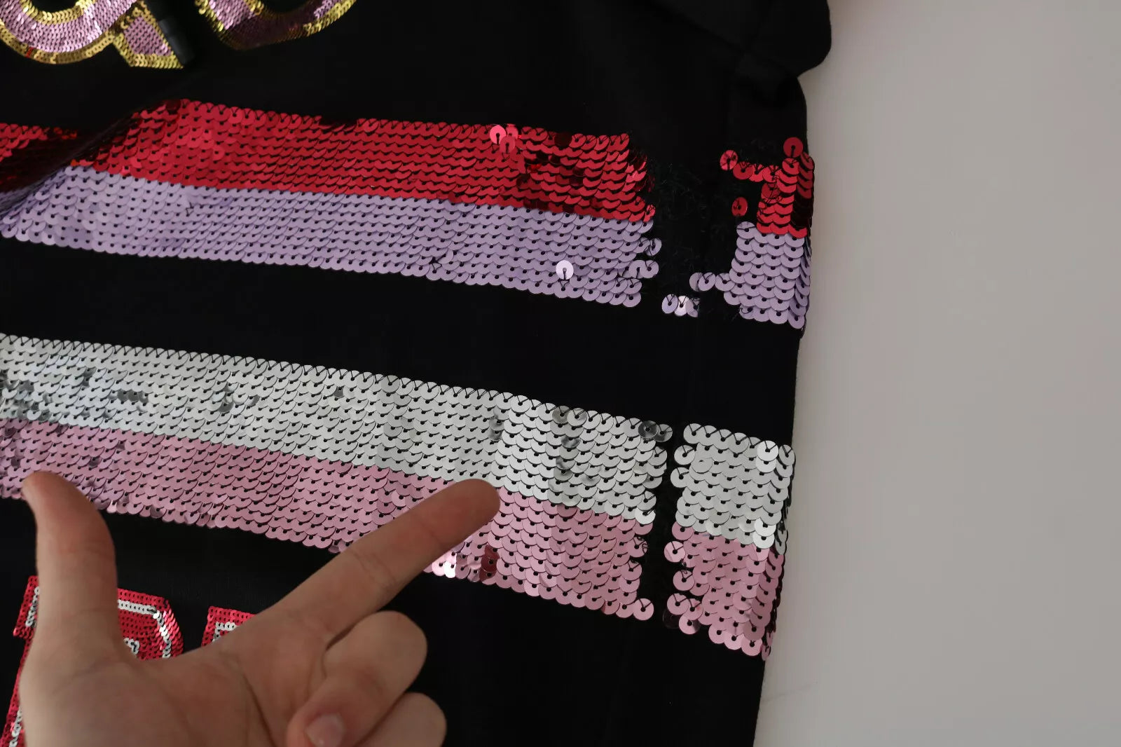 Dolce & Gabbana DG Pailletten Pullover mit Kapuze