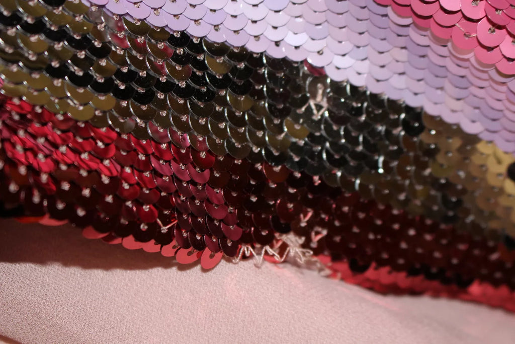 Dolce & Gabbana Rosa geblümtes Kleid mit Pailletten und Kristall