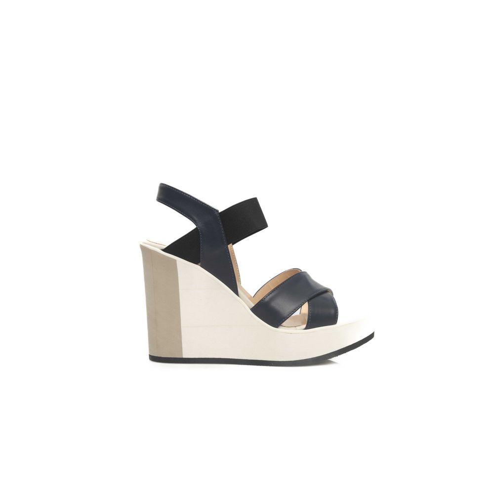 Cerruti 1881 Blaue Kalbsleder Damen Sandale