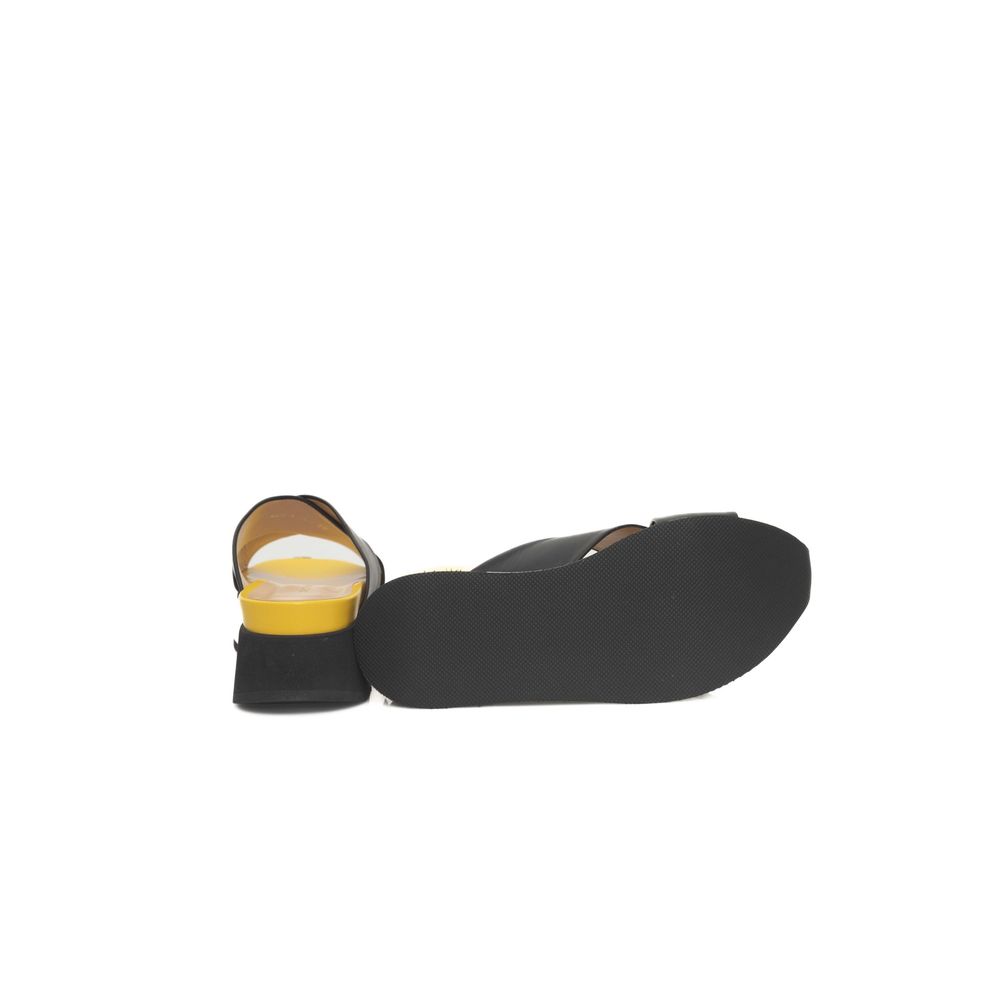 Cerruti 1881 Schwarze Kalbsleder Damen Sandale