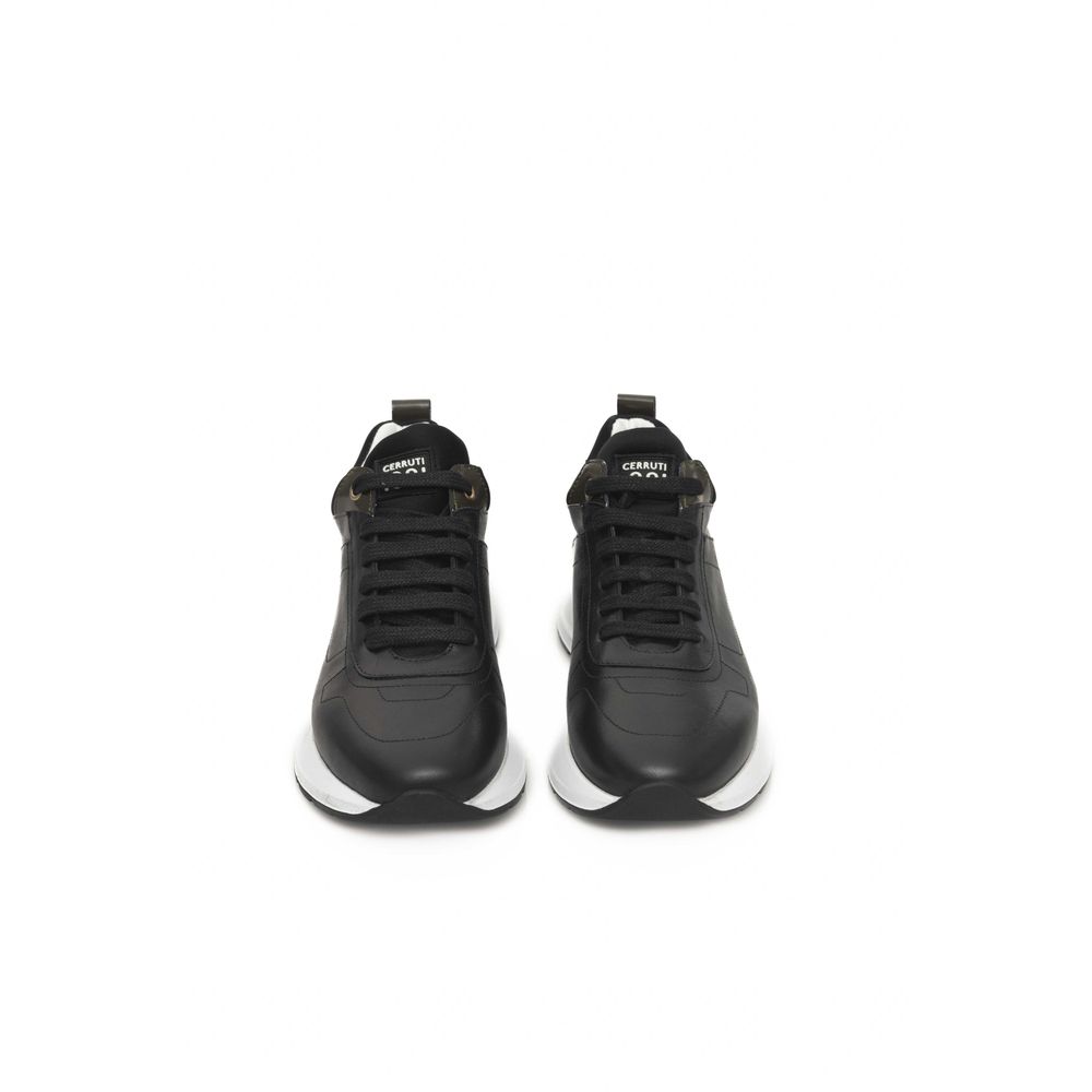 Cerruti 1881 Schwarzes Rindsleder Damen Sneaker