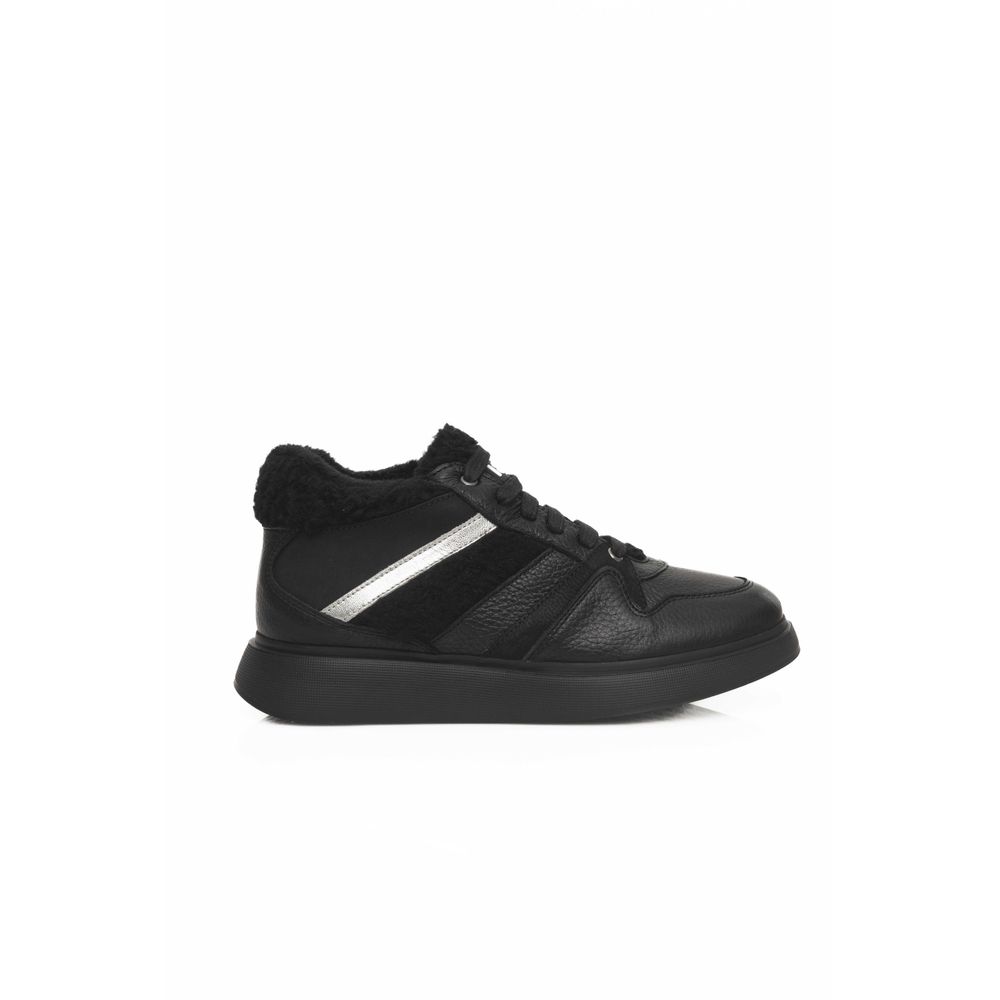 Cerruti 1881 Schwarzes Rindsleder Damen Sneaker