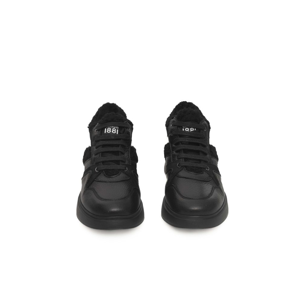 Cerruti 1881 Schwarzes Rindsleder Damen Sneaker