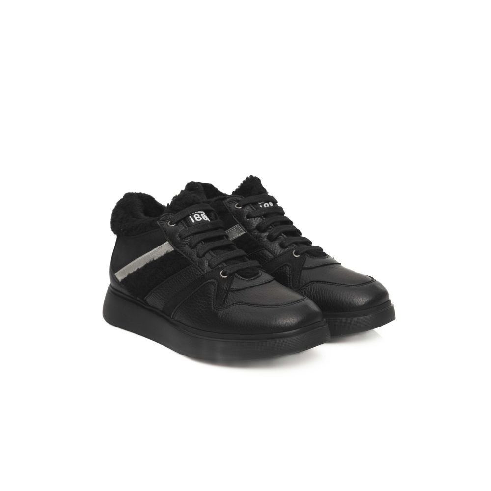 Cerruti 1881 Schwarzes Rindsleder Damen Sneaker