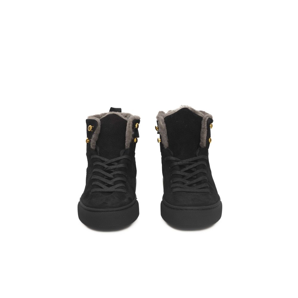 Cerruti 1881 Schwarzes Rindsleder Damen Sneaker