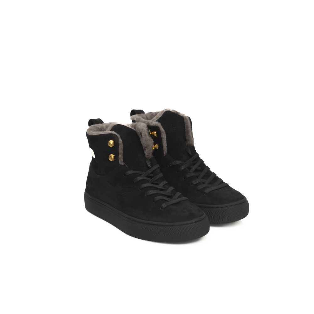 Cerruti 1881 Schwarzes Rindsleder Damen Sneaker