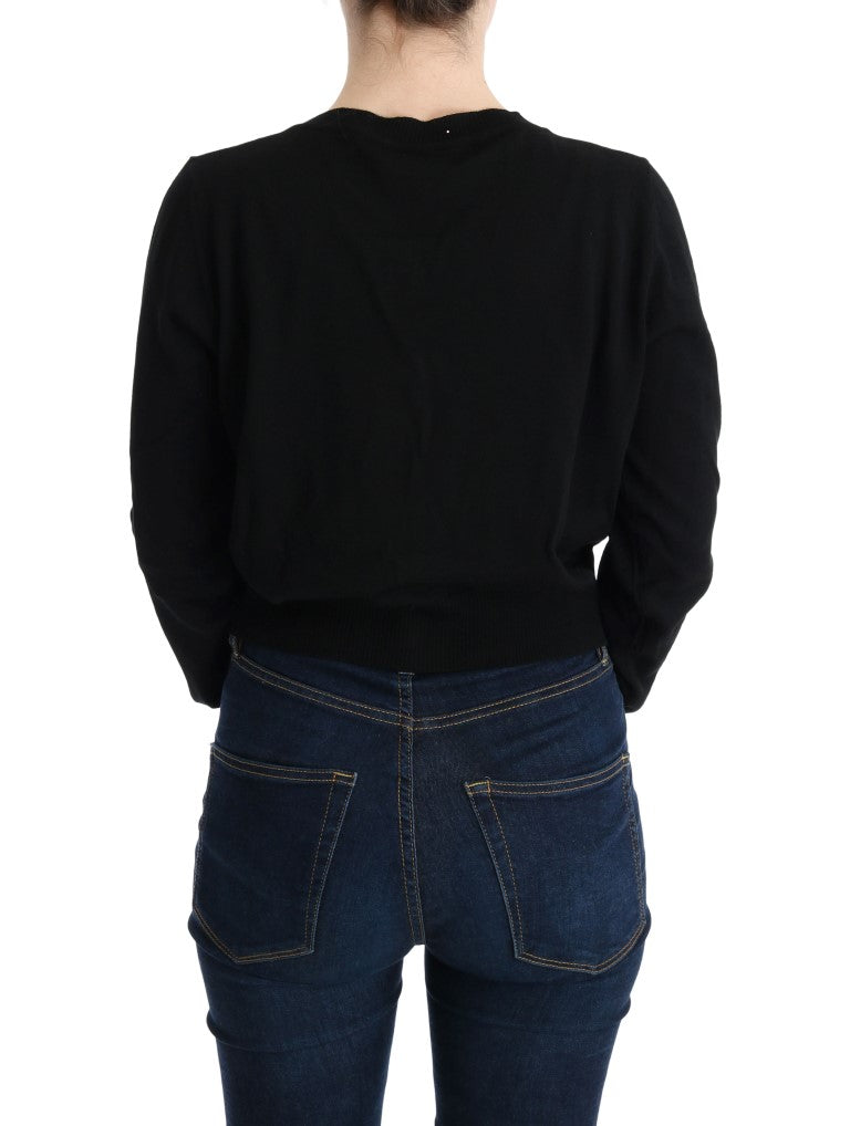 MARGHI LO' Schwarze Wollbluse Pullover