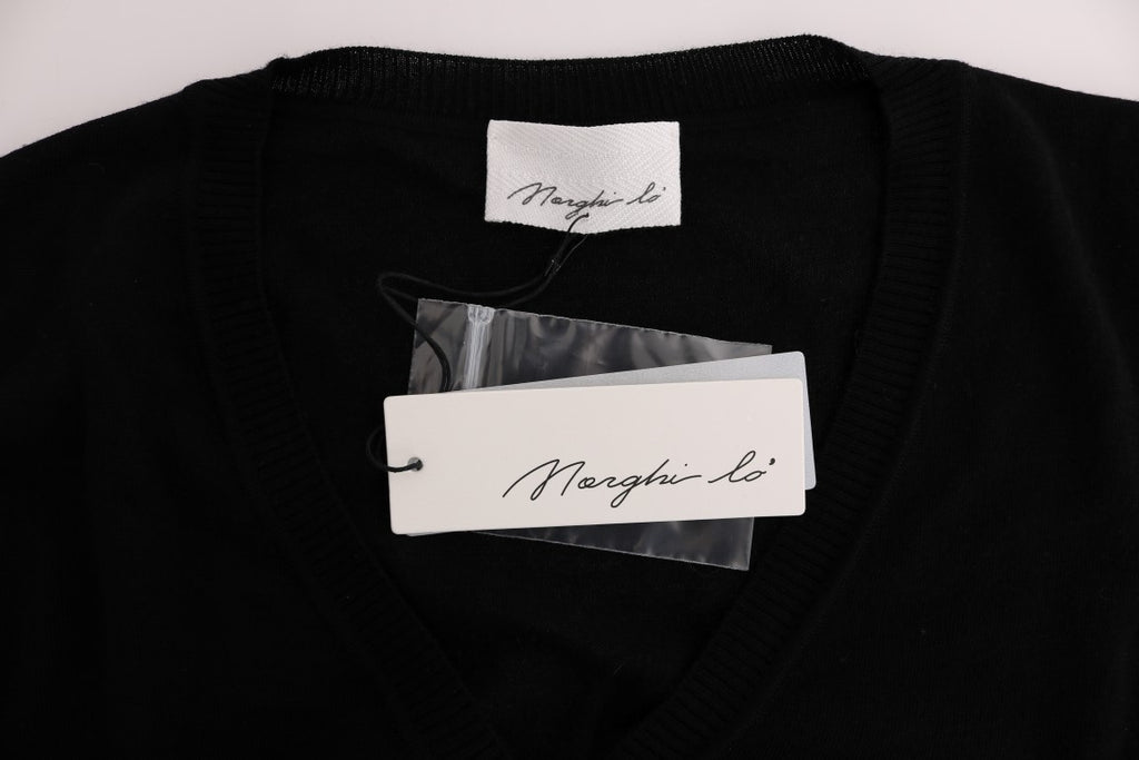 MARGHI LO' Schwarze Wollbluse Pullover