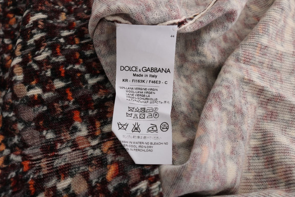 Dolce & Gabbana Mehrfarbig bedrucktes Strick-Top T-Shirt aus Wolle