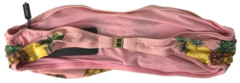 Dolce & Gabbana Rosa bedruckte Beachwear Bikinioberteil Badeanzug