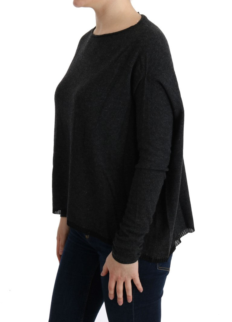 Costume National Grauer Viskose-Strickpullover