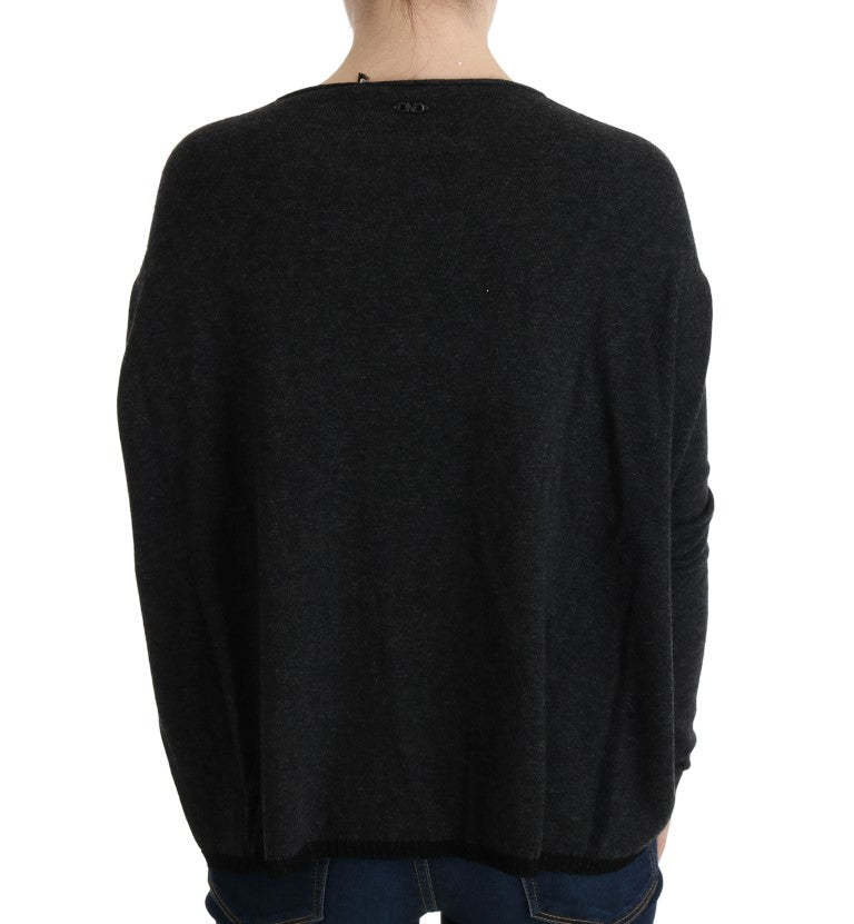 Costume National Grauer Viskose-Strickpullover