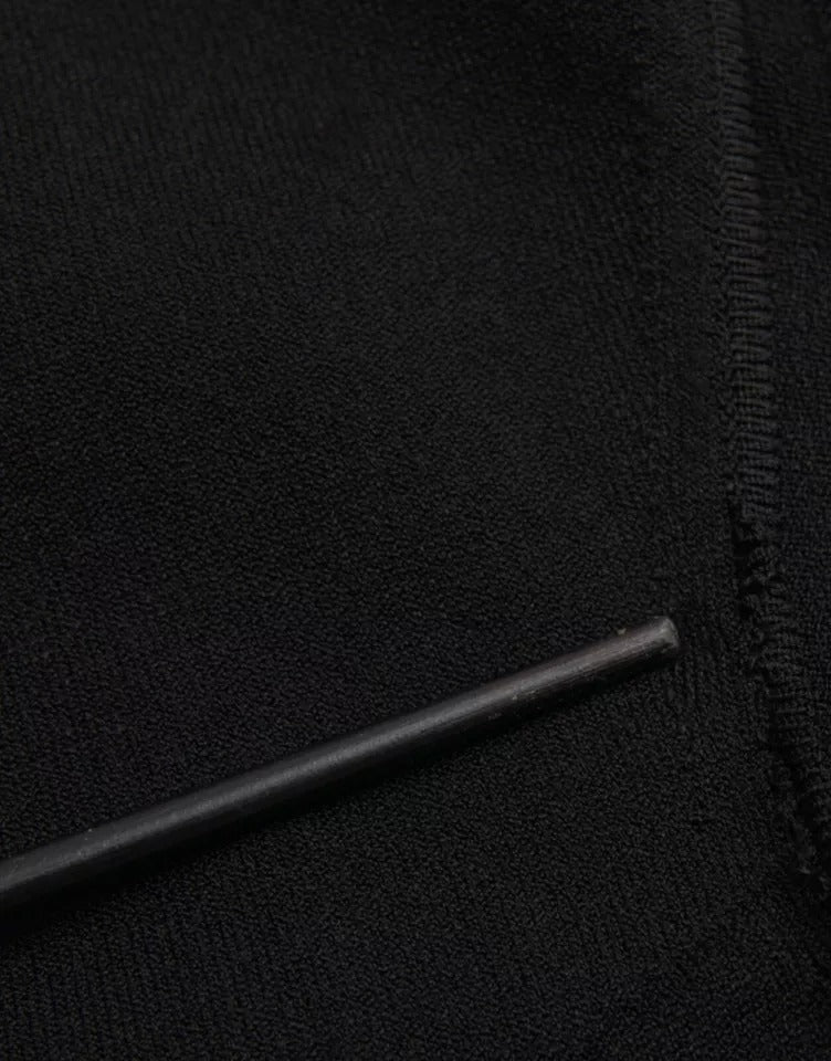 Dolce & Gabbana Schwarzes ärmelloses Bodycon Midikleid aus Viskose