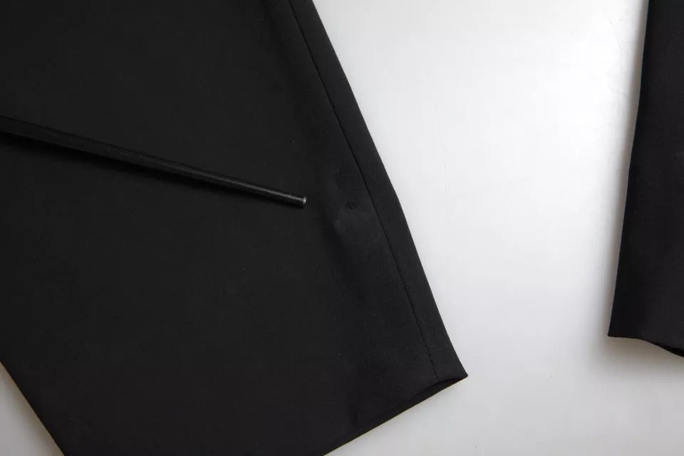 Dolce & Gabbana Schwarzes trägerloses Jumpsuit-Kleid aus Wolle