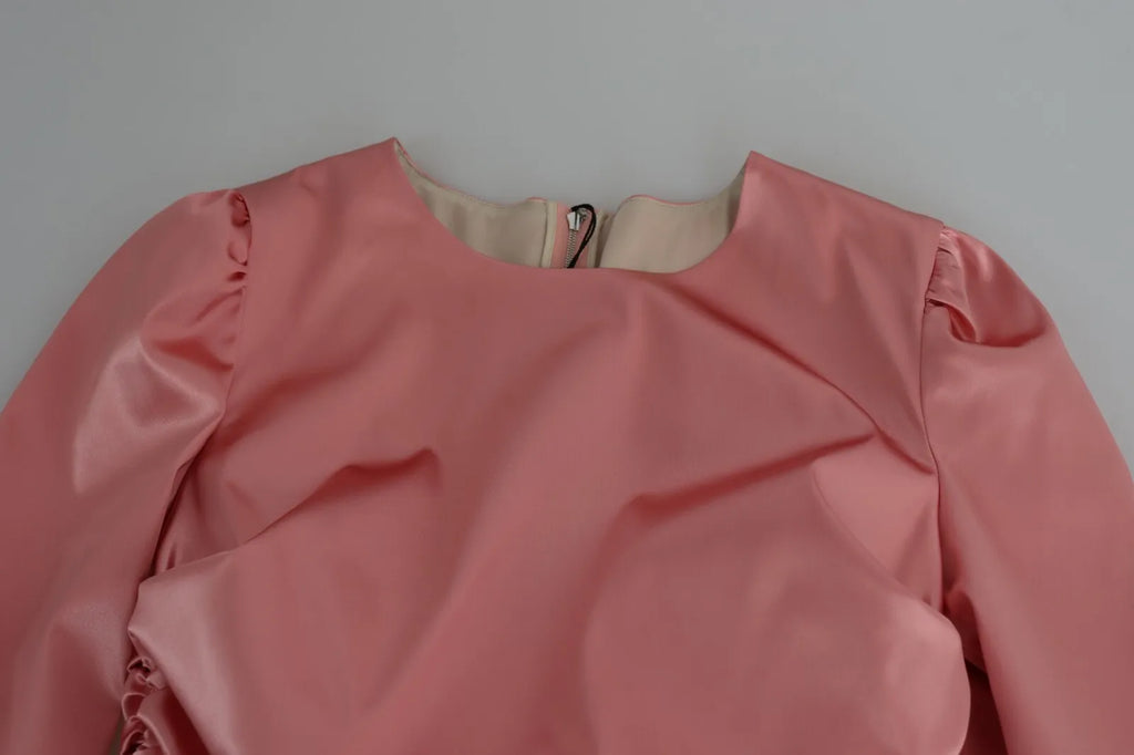 Dolce & Gabbana Rosa Langärmeliges Bodycon Etuikleid Midikleid