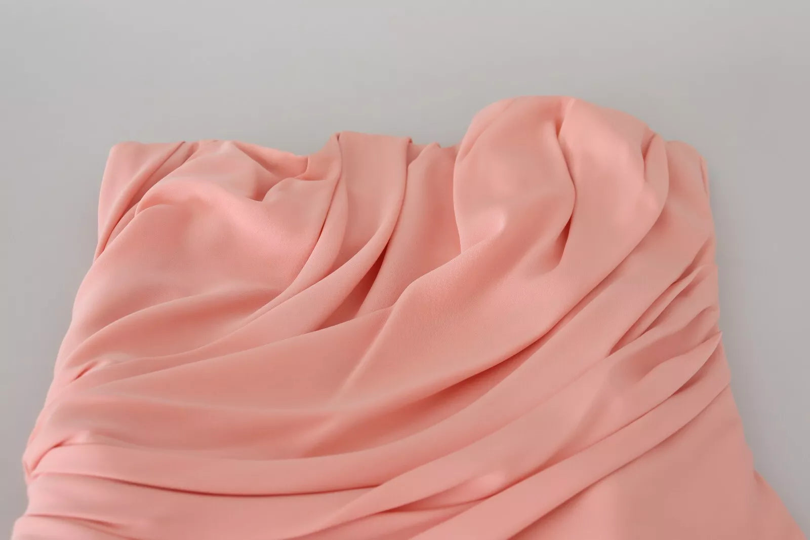 Dolce & Gabbana Rosa Seiden-Stretch-Etuikleid ohne Träger