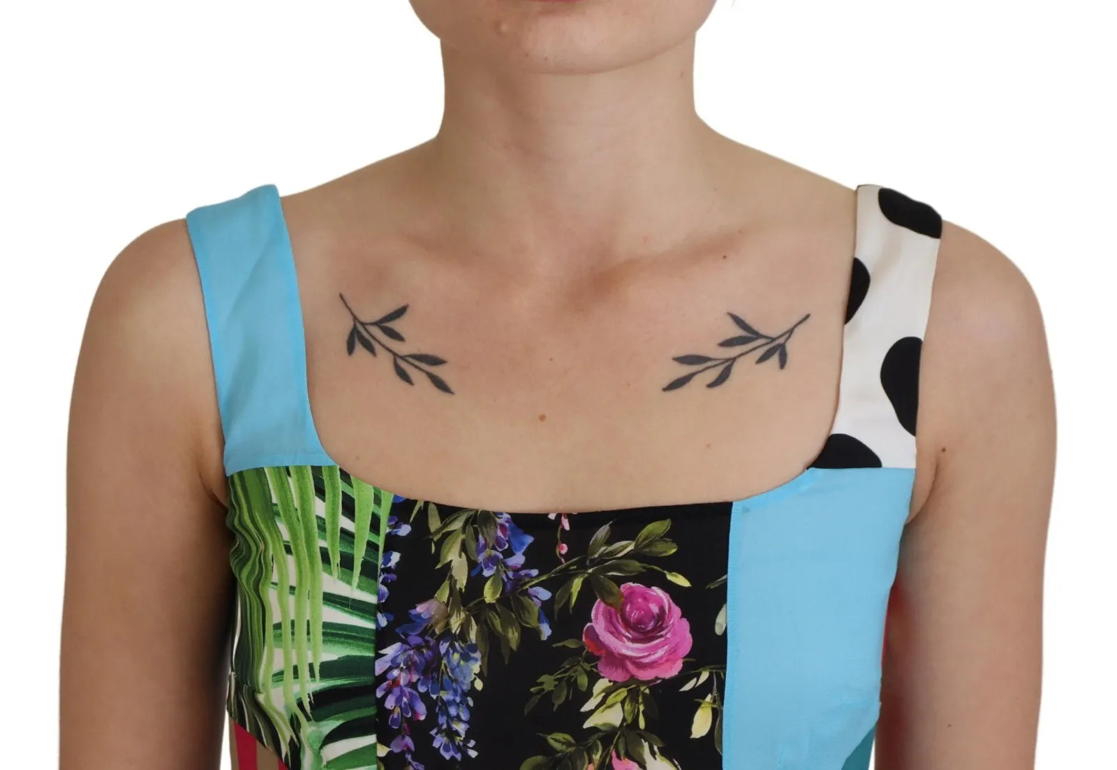 Dolce & Gabbana Multicolor Patchwork-Maxikleid aus Seide