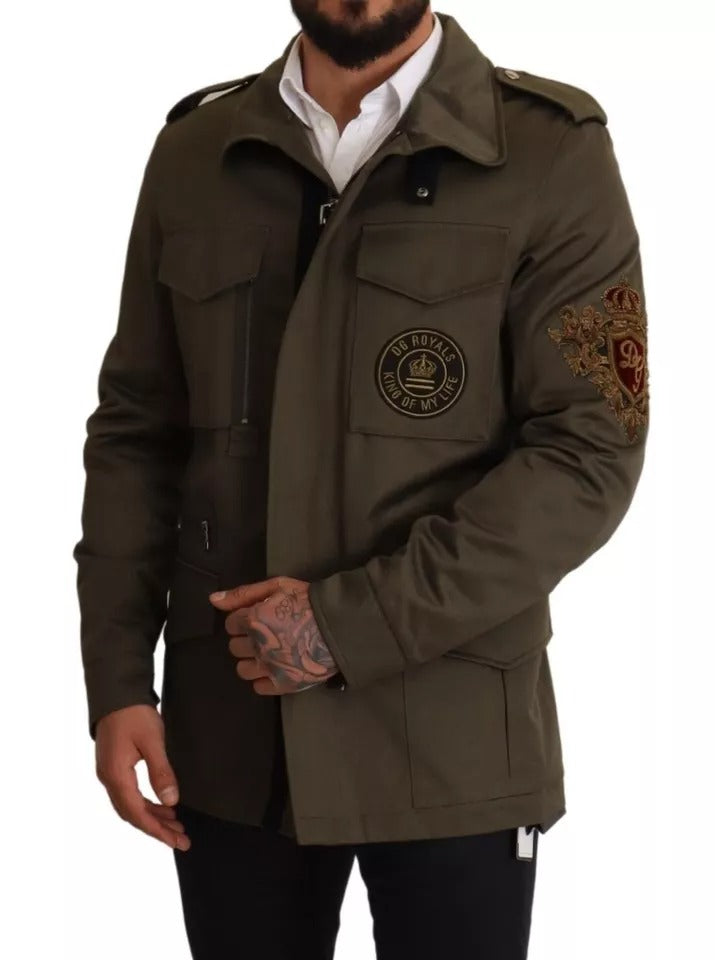 Dolce & Gabbana Grüner Baumwolle DG Love Blouson Mantel Jacke