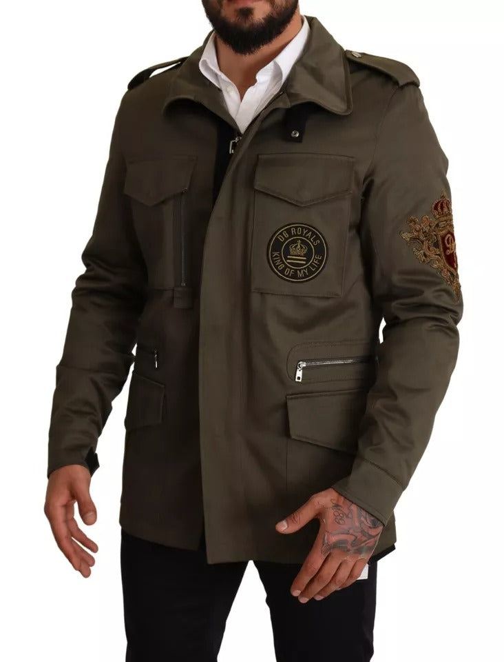 Dolce & Gabbana Grüner Baumwolle DG Love Blouson Mantel Jacke
