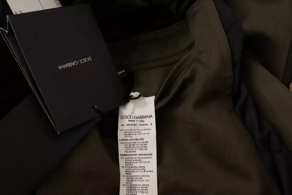 Dolce & Gabbana Grüner Baumwolle DG Love Blouson Mantel Jacke