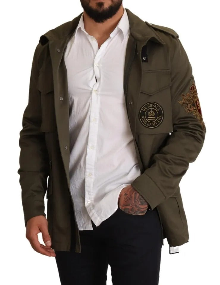 Dolce & Gabbana Grüner Baumwolle DG Love Blouson Mantel Jacke