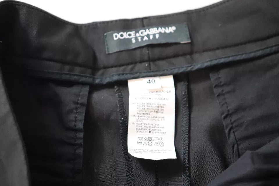 Dolce & Gabbana Schwarze konisch zulaufende Hose mit hoher Taille