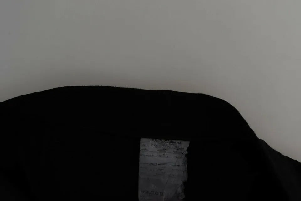 Dolce & Gabbana Schwarze Stretch-Caprihose aus Wolle