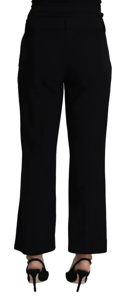 Dolce & Gabbana Schwarze Stretch-Caprihose aus Wolle