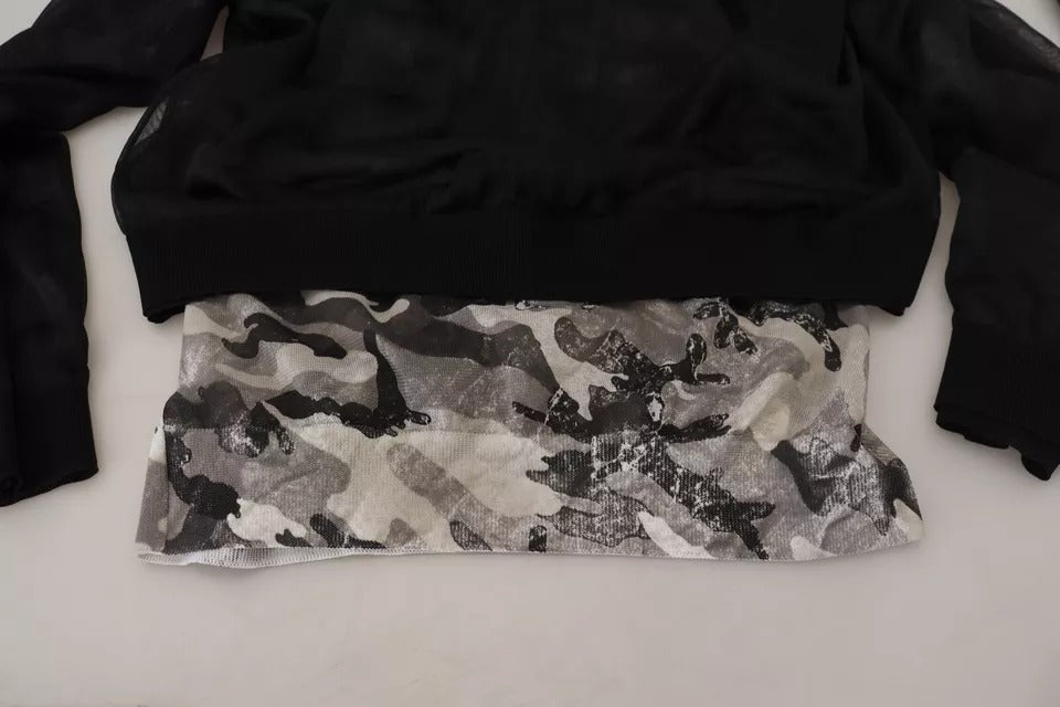 Dolce & Gabbana Schwarzer Polyester-Pullover mit Rundhalsausschnitt