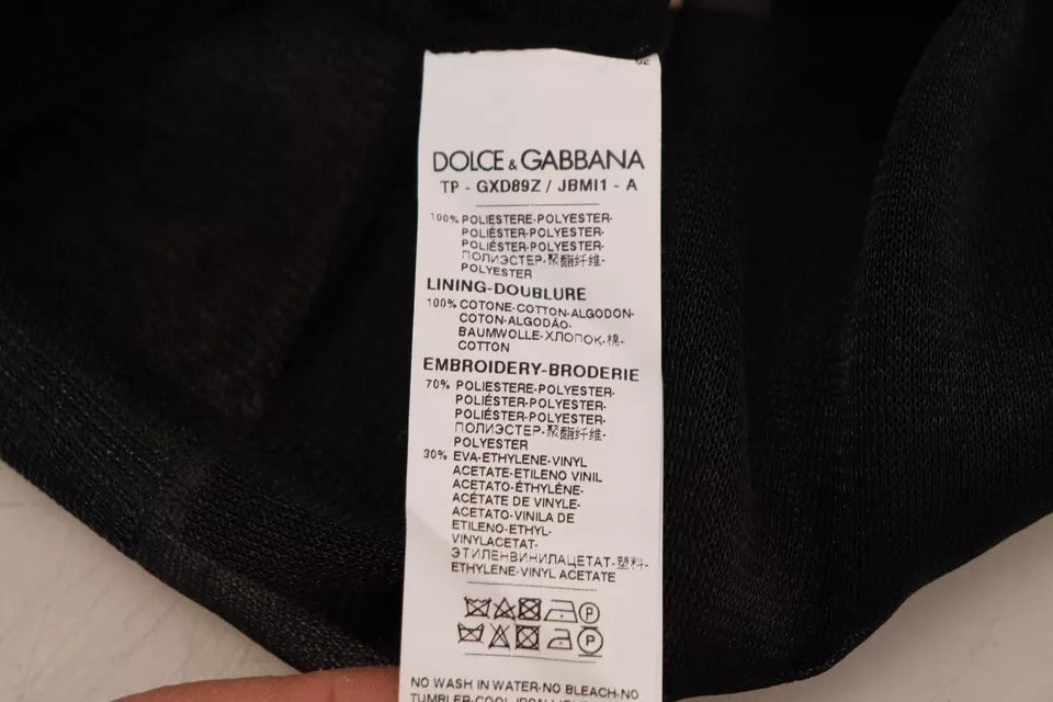 Dolce & Gabbana Schwarzer Polyester Logo Herren Pullover Sweater
