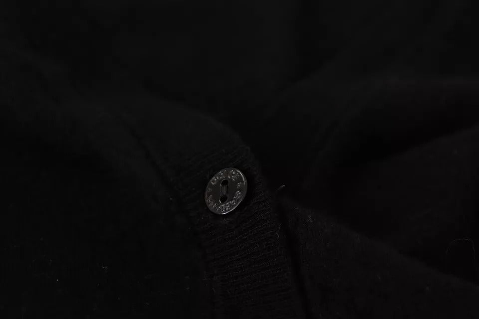 Dolce & Gabbana Schwarzer Wollstrick-Cardigan mit Knopfleiste