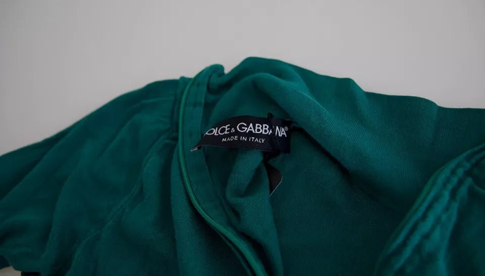 Dolce & Gabbana Dunkelgrüner Rollkragenpullover mit Cropped Pullover