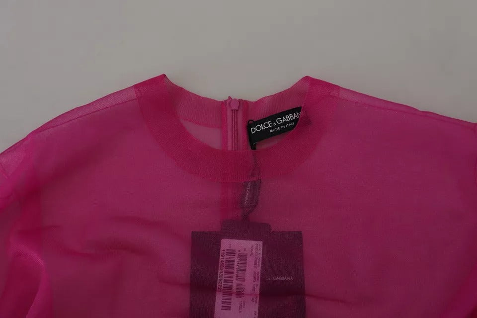 Dolce & Gabbana Fuchsia Polyester Pullover mit Rundhalsausschnitt