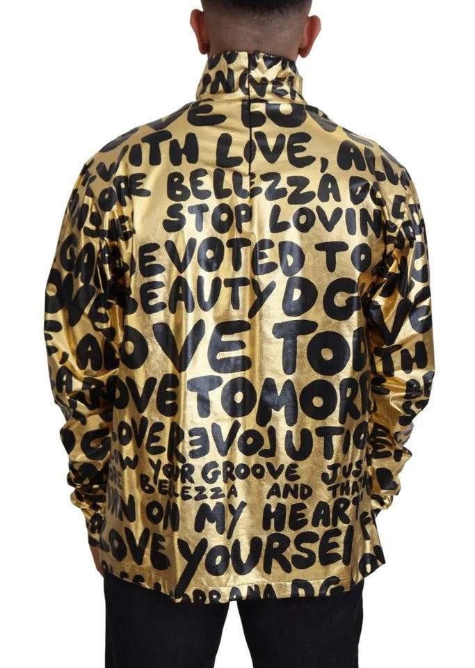 Dolce & Gabbana Rollkragenpullover mit goldenem Logodruck