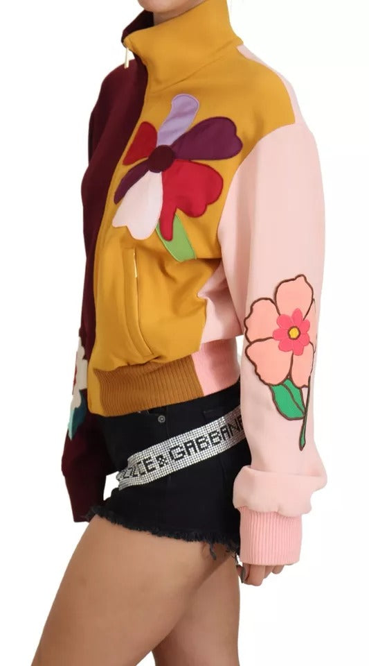Dolce & Gabbana Multicolor Floral Viscose Full Zip Pullover