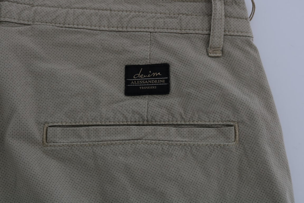 Daniele Alessandrini Beige Baumwolle Stretch Slim Fit Chinos